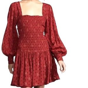 Free People Red Two Faces Mini Dress